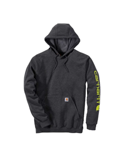 FELPA LOOSE FIT SLEEVE LOGO HOOD CARBON HEATHER